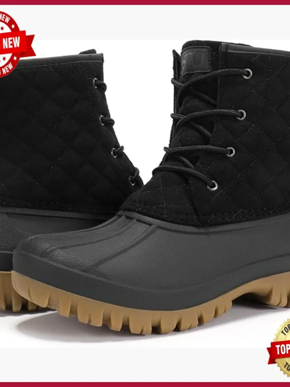 Waterproof Quilted Snow Boots with Side Zipper